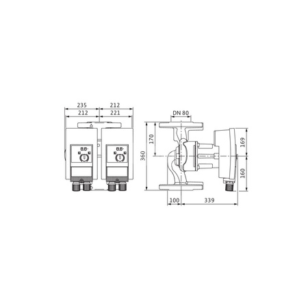 Pompa obiegowa WILO Yonos MAXO-D 80/0,5-6 PN6 wbudowana 1x230V 50/60 Hz