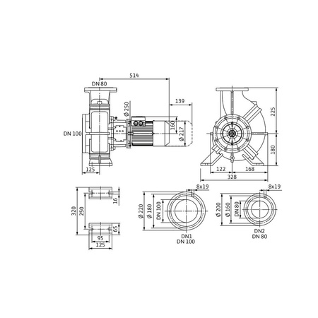 Dławnicowa pompa blokowa Atmos GIGA-B 80/150-2,2/4