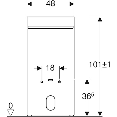 Moduł sanitarny Geberit Monolith do bidetu, H101 , czarny, boki czarne