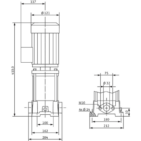 Wysokociśnieniowa pionowa pompa do wody Wilo-MVIL 502-16/E/1-230-50-2