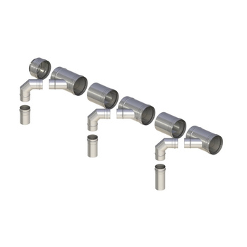 Kaskada ø200mm do trzech kotłów bez automatyki zabezpieczającej