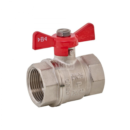 Kurek kulowy z motylkiem nakrętno-nakrętny1"