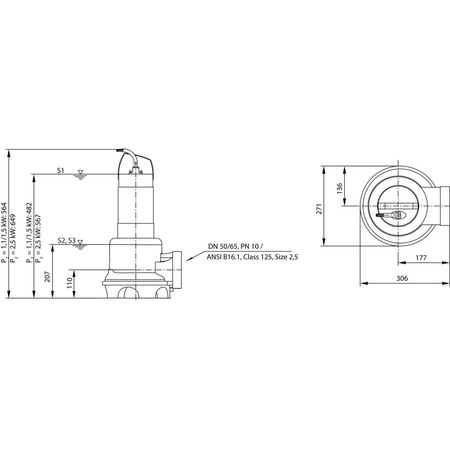 Pompa zanurzeniowa do ścieków WILO Rexa UNI 1x230V, moc 1.59W