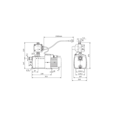 Pompa do zaopatrzenia w wodę Wilo-HiMulti 3C1-43, normalnie zasysająca, wielostopniowa z automatycznym systemem sterowania pompą. Wysokosprawna hydraulika, niskie zużycie prądu, zabezpieczenie przed suchobiegiem, cicha praca.