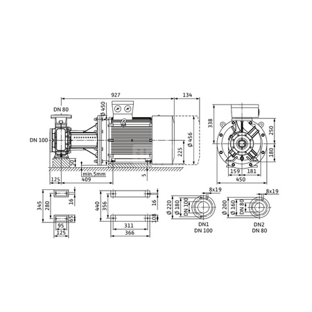 Dławnicowa pompa blokowa Atmos GIGA-B 80/200-45/2