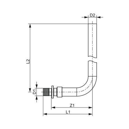 Kolano TECE TECEFLEX Miedź 16mm x 15mm (ZZ x ZZ) 300mm