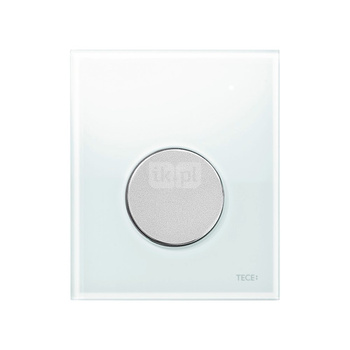TECEloop - przycisk spłukujący ze szkła do pisuaru, szkło białe, przycisk chrom matowy