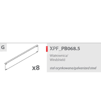 Wiatrownica do systemu PB068 2080x309x0,5
