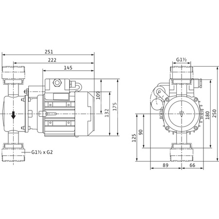 Pompa obiegowa WILO VeroLine-IP-Z typu in-line z silnikiem znormalizowanym 50 Hz 2600obr/min