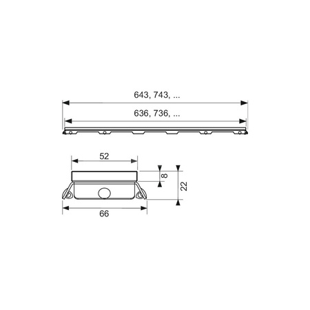 TECEdrainline - Ruszty proste ze szkła szkło zielone 1200 mm