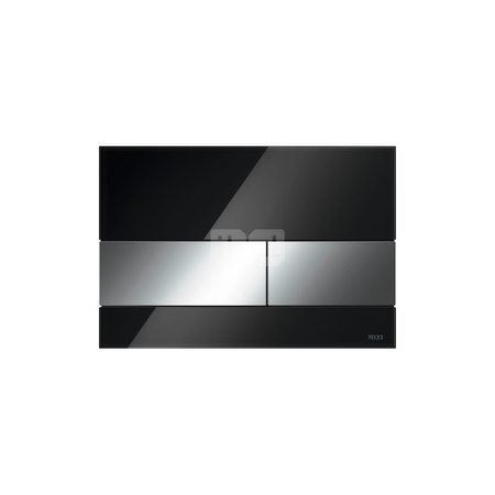 TECEsquare - przycisk spłukujący ze szkła do WC, szkło czarne, przyciski chrom połysk