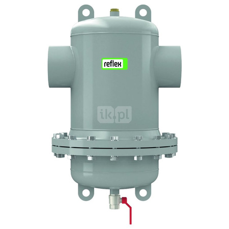 Separator mikropęcherzy powietrza i osadów Exdirt D 76.1 R szare, kołnierz rewizyjny, ze spawanymi króćcami