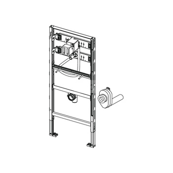 TECEprofil - stelaż podtynkowy do pisuaru z obudową zaworu U 1, wysokość 1120 mm