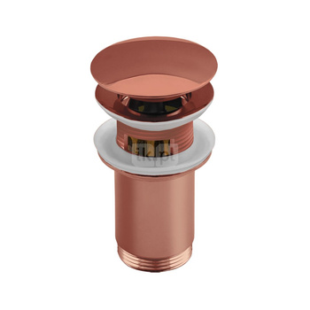 SPPMK07OW Z-r spust.mos. G11/4 do umywalki z przelew.z koszem przycisk duży okrągły wypukły różowe złoto