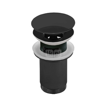 SPPM03OW Z-r spust.mos. G11/4 do umywalki z przelew. przycisk duży okrągły wypukły czarny mat