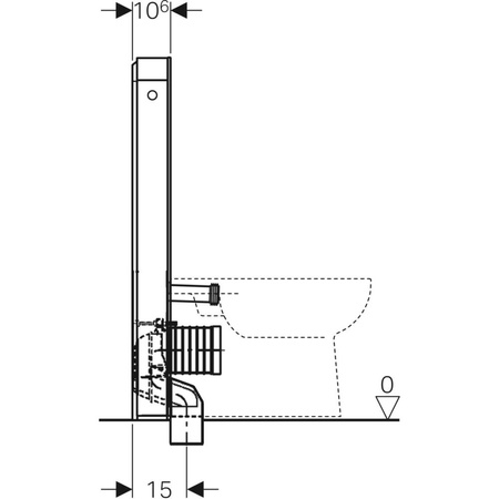 Moduł sanitarny Geberit Monolith Plus do WC stojącego, H101, lava, boki czarne