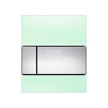 TECEsquare - przycisk spłukujący ze szkła do pisuaru, szkło zielone, przyciski chrom połysk