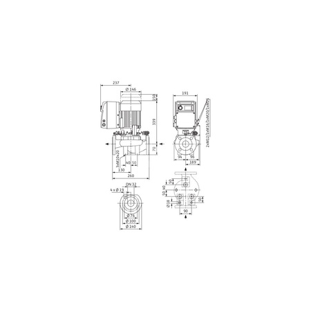 Pompa obiegowa WILO VeroLine-IP-E typu in-line z silnikiem znormalizowanym 50/60 Hz 2900obr/min