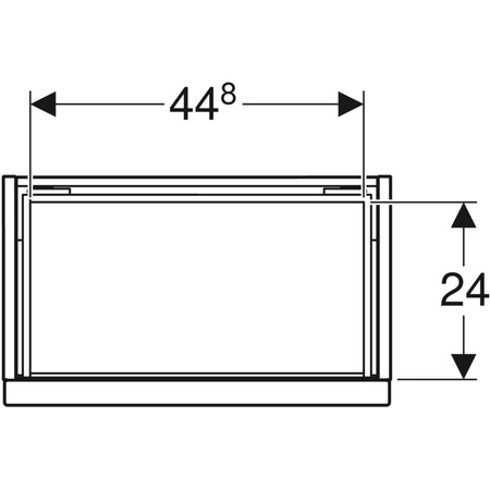 Szafka pod umywalkę kompaktową iCon, z jedną szufladą 52 cm x 41,5 cm x 30,7 cm, orzech hickory / melaminowa struktura drewna, lava / matowy
