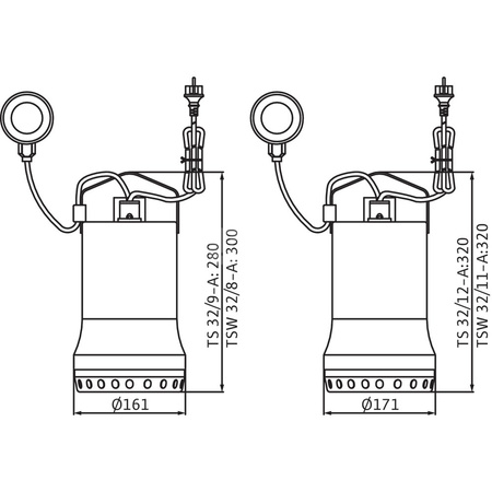 Pompa zanurzeniowa do ścieków WILO Drain TS/TSW 32 1x230V, moc 0.9W, przewód 10m