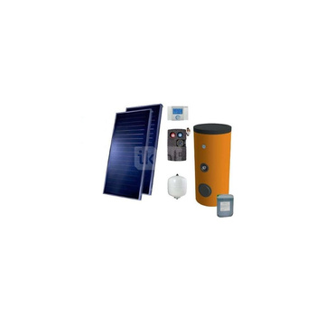 Solarny pakiet promocyjny Viteco 3: 2 kolektory słoneczne płaskie VSC ES2V/2,0S HE (rama - naturalne aluminium) + wymiennik solarny c.w.u. (z 2 wężownicami, pojemność 200 litrów) + osprzęt solarny