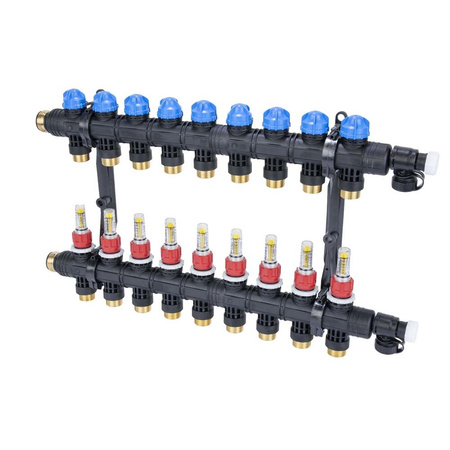 Rozdzielacz ProCalida EF1 K 9 obiegów grzewczych, G1", 0,2 - 1,6 l/min