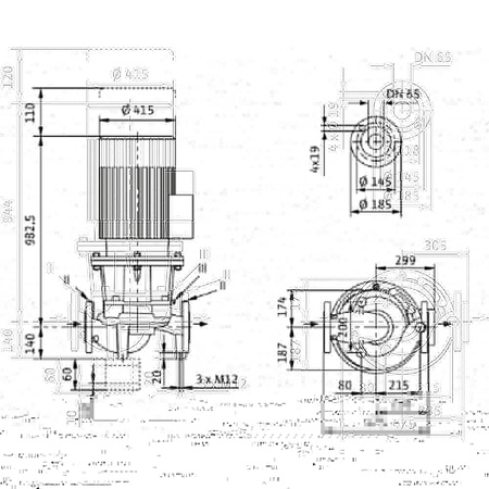 Pompa obiegowa WILO CronoLine-IL typu in-line z silnikiem znormalizowanym 50 Hz 2900obr/min