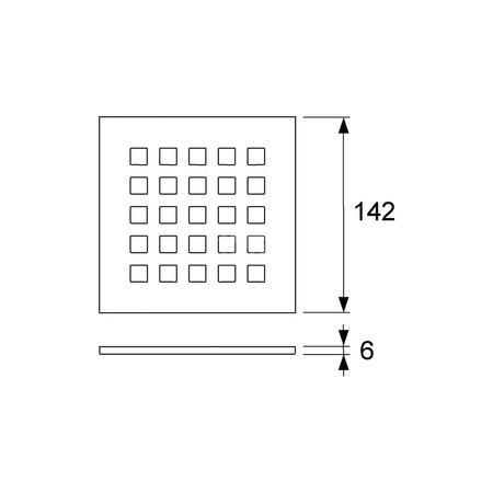TECEdrainpoint S - ruszt ozdobny quadratum ze stali nierdzewnej 142 x 142 mm