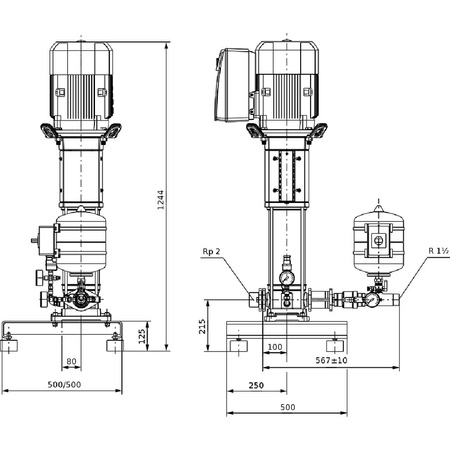 Hydrofor WILO SiBoost Smart 1 Helix VE częstotliwość 50/60 Hz, prędkość obrotowa 3500obr/min