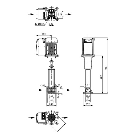 Wysokociśnieniowa pompa do wody w klasie IE4 Wilo-Helix VE 1603-3.0-1/16/E/KS