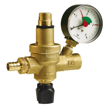 Zawór do automatycznego napełniania instalacji FAM, 0,5-3,0 bar, GW G1/2", z manometrem