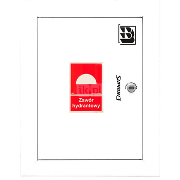 Dwa zawory hydrantowe typ ZH-52 wraz z obudową. Obudowa 520 wnękowa. Znak B, zamek OTS, kolor RAL9003