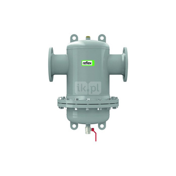 Separator mikropęcherzy powietrza i osadów Exdirt D 300 R szare, kołnierz rewizyjny, przyłącza kołnierzowe