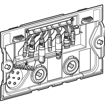 Element sterujący do spłukiwania higienicznego w spłuczce podtynkowej