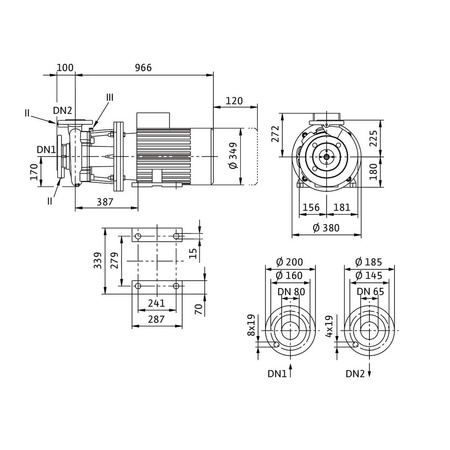 Pompa obiegowa Wilo-CronoBloc BL 65/210-22/2-IE3 dławnicowa o konstrukcji blokowej z przyłączem kołnierzowym. Wszechstronne zastosowanie. Powłoka kataforetyczna wszystkich elementów żeliwnych zapewnia wysoką odporność na korozję i trwałość.