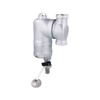 Separator zanieczyszczeń FAR 202 chromowany z magnesem i zaworem spustowym ruchome przyłącza G1