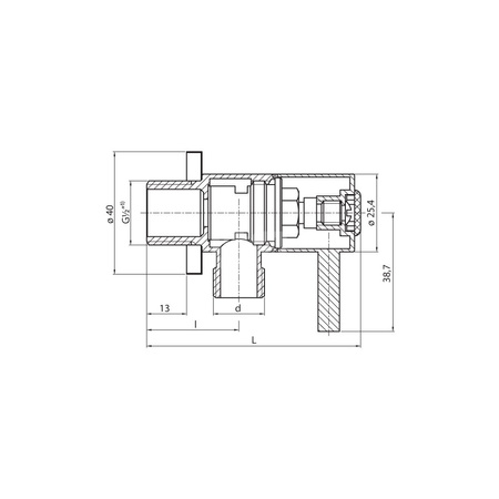 PHA-052 Zawór kątowy z głowicą ceram. patyk 1/2" x 1/2"