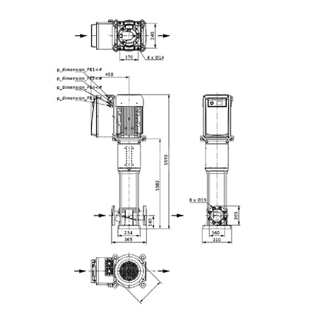 Wysokociśnieniowa pompa do wody w klasie IE4 Wilo-Helix VE 5205-4/16/E/KS/2G