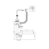 Syfon zlewozmywakowy rurowy 11/2"x50mm z podłączeniem pralki lub zmywarki ,spust z przelewem 