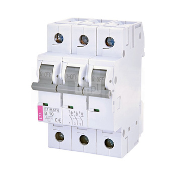 Wyłącznik nadprądowy ETIMAT6 3P B10A 6kA Trójfazowy