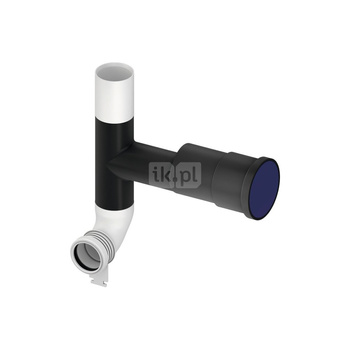 TECEprofil - Kolano spustowe z przyłączem do odciągu zapachu DN70 z uszczelkami O - ring (przyłącze z prawej strony)