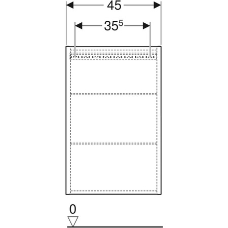 Górna szafka iCon prostokątna, z jednymi drzwiami 45 cm x 70 cm x 15 cm, Biały / Lakierowany matowy