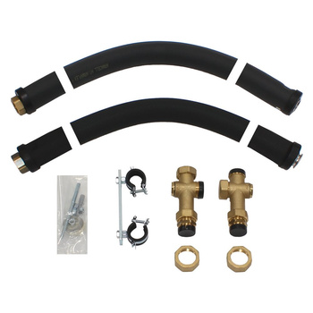 Zestaw przyłaczeniowy obiegu grzewczego, izolowany (rury giętkie, uchwyty ścienne, podłaczenie do VIH i naczynia wzbiorczego)