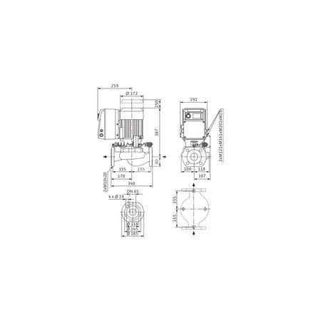 Pompa obiegowa WILO VeroLine-IP-E typu in-line z silnikiem znormalizowanym 50/60 Hz 2900obr/min