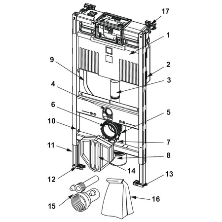 TECEprofil - uniwersalny stelaż podtynkowy do WC ze spłuczką podtynkową uruchamianą z góry lub od przodu, wysokość 980 mm