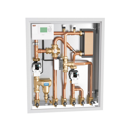 Stacja integrująca dwa źródła ciepła i zarządzająca dystrybucją energii, wersja c.o. 3/4" GZ 45 st. C