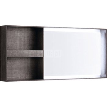 Lustro Citterio z półkami 135x60 cm, dąb czarny