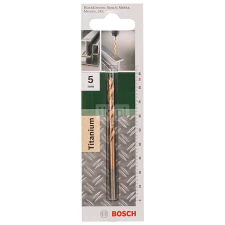 Wiertła do metalu HSS-TiN, DIN 338 D = 5,0 mm, L = 86 mm