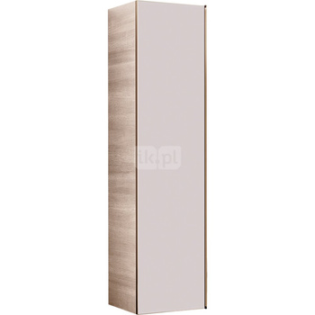 Szafka Citterio boczna wysoka 40x160 cm, dąb jasny/szkło taupe