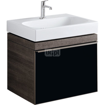 Szafka Citterio pod umywalkę 60 cm, dąb czarny/szkło czarne